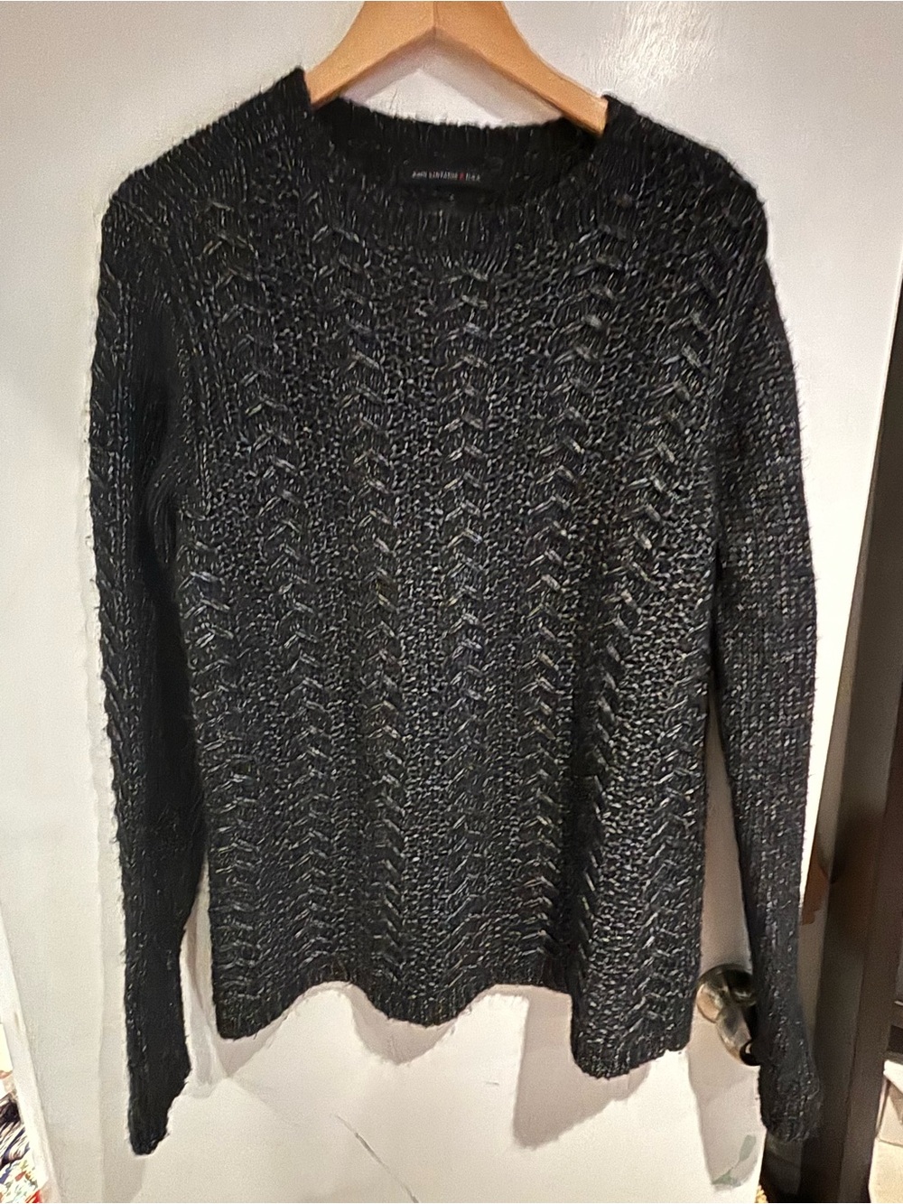 John Varvatos Luxe Cable-Knit Crewneck Sweater